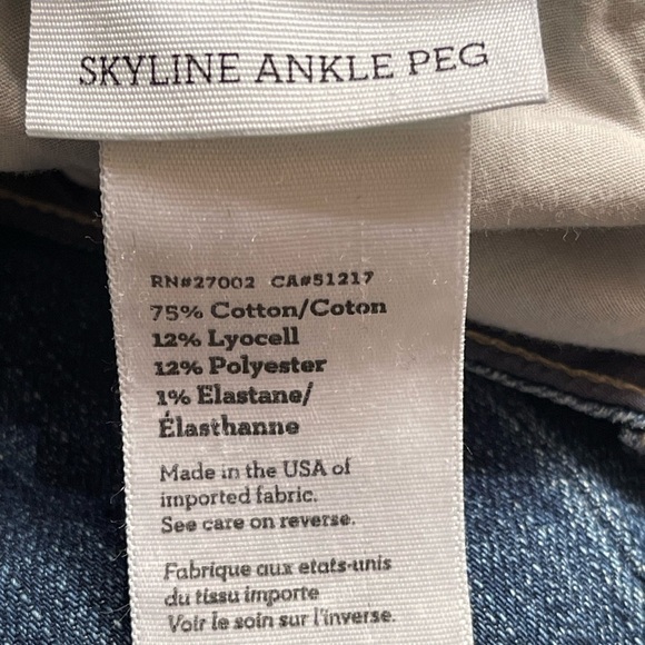 Paige Skyline Ankle Peg Straight Leg Distressed Blue Jeans 27 - Picture 9 of 9